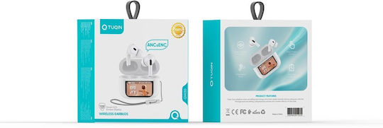 Tuqin QW20 In-ear Bluetooth Handsfree Earphones with Sweat Resistance and Charging Case White view 2