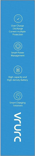 Vrurc ACE100 Power Bank 10000mAh 20W with 2 USB-A Ports and USB-C Port Power Delivery / Quick Charge 3.0 Black view 8