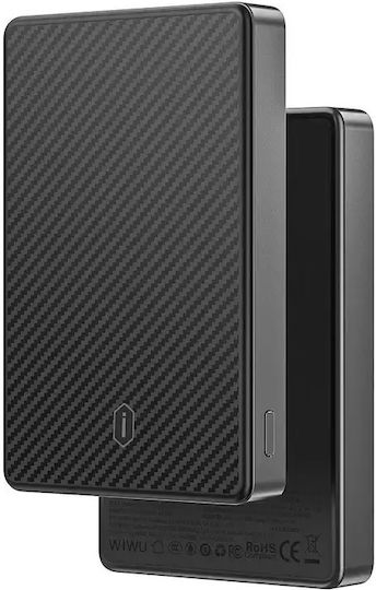 Wiwu P073 MagSafe Power Bank 10000mAh 20W with USB-A Port and USB-C Port Power Delivery Black view 1