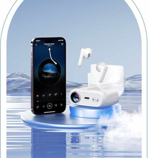 WK S28 Pop Digital Series Earbud Bluetooth Handsfree Earphones with Charging Case White view 5