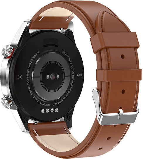 Nubi L13 Smartwatch with Heart Rate Monitor (Brown / Leather Strap) view 3