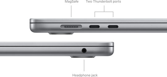 Apple MacBook Air 15" (2024) 15.3" Retina Display (M3-8-core/24GB/512GB SSD) Space Gray (International English Keyboard) view 7