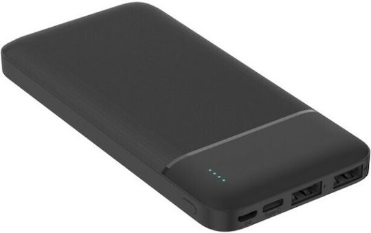 Platinet PMPB10W705B Power Bank 10000mAh with 2 USB-A Ports and USB-C Port Black view 3