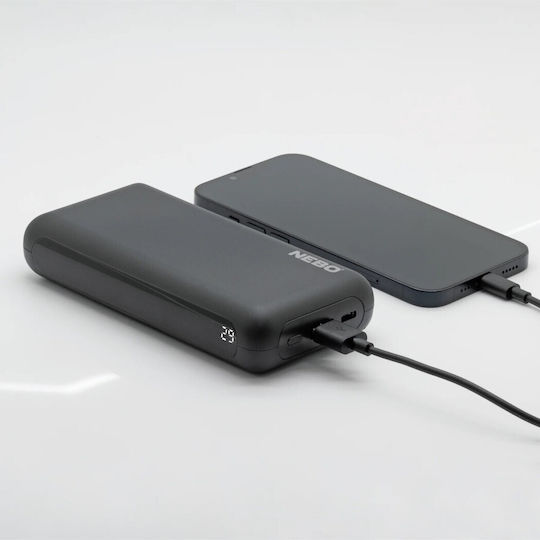 Nebo Power Bank 20000mAh with USB-A Port and USB-C Port Black vue 3