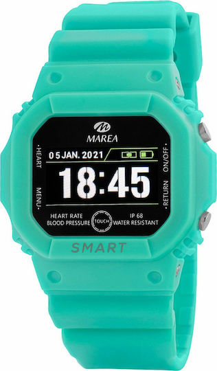 Marea B60002 47mm Smartwatch with Heart Rate Monitor (Turquoise)