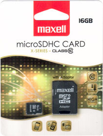 Maxell X-series SDHC 16GB Class 10 with Adapter view 1
