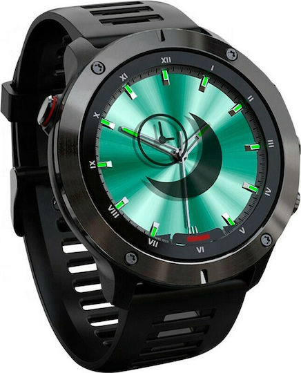 Microwear MC21 Smartwatch with Heart Rate Monitor (Black Case / Black Silicone Strap)