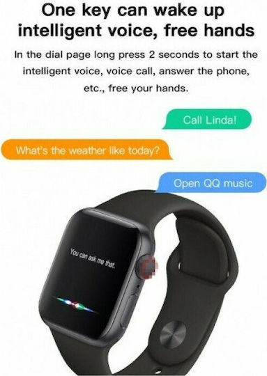 X7 44mm Smartwatch with Heart Rate Monitor (Black) view 3