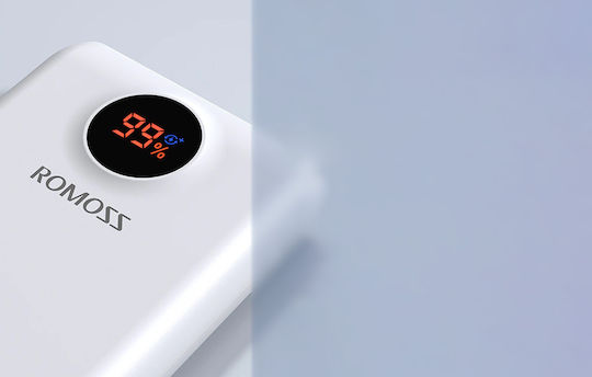 Romoss SW20PF Power Bank 20000mAh 22.5W with 2 USB-A Ports and USB-C Port Power Delivery White view 6