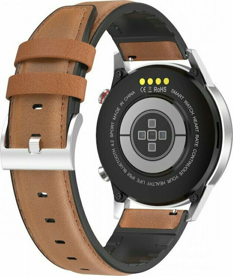 Oromed Smart Fit 4 45mm Smartwatch with Heart Rate Monitor (Black / Brown) vue 2