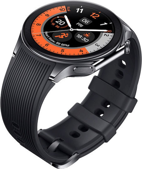 Oppo Watch X Stainless Steel 47mm Waterproof with Heart Rate Monitor (Platinum Black) vue 4