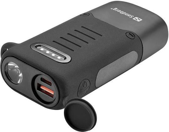 Sandberg Survivor Power Bank 10000mAh 30W with USB-A Port and USB-C Port Black view 2