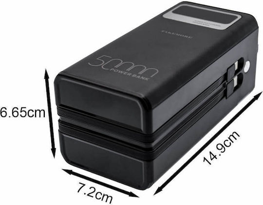 Takemore K-A150 Power Bank 50000mAh 10W with 4 USB-A Ports and USB-C Port Black view 3