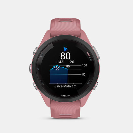 Garmin Forerunner 265s Waterproof Smartwatch with Heart Rate Monitor (Light Pink/Whitestone) view 5