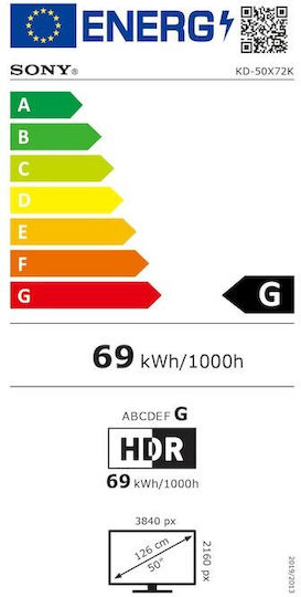 Sony Smart Television 50" 4K UHD LED KD-50X72K HDR (2022) view 8