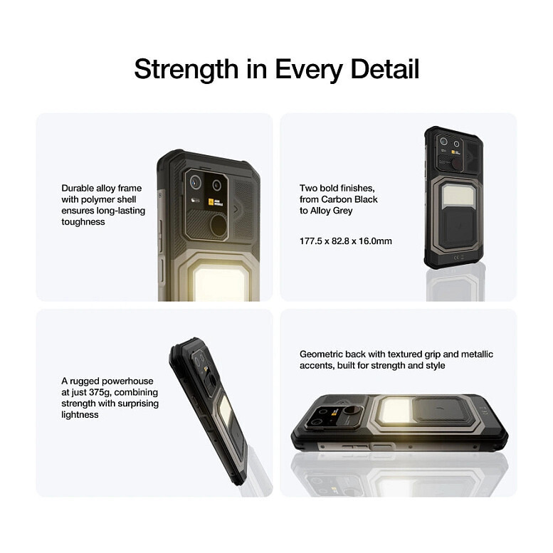 AGM G3 Pro 5G Dual SIM (12/512GB) Rugged Smartphone Black view 2