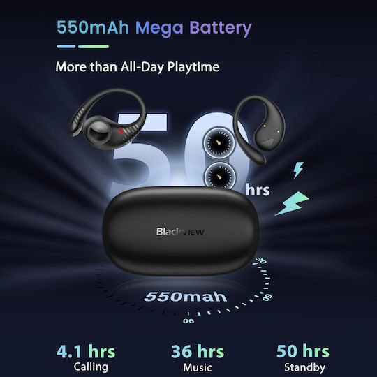 BlackView AirBuds 10 Bluetooth Handsfree Earphones with Sweat Resistance and Charging Case Gray vue 5