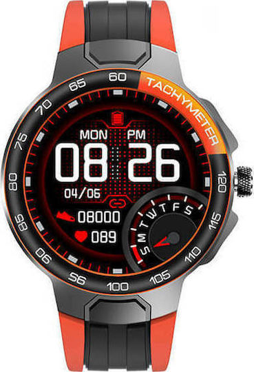 Bakeey E15 44mm Smartwatch with Heart Rate Monitor (Black / Orange)