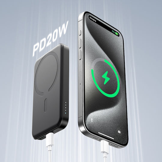 Joyroom JR-W020 Mini Power Bank 5000mAh 20W with USB-A Port and USB-C Port Power Delivery Black vue 5