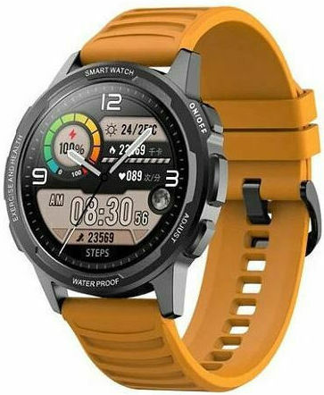 Senbono X28 45mm Waterproof Smartwatch with Heart Rate Monitor (Yellow)