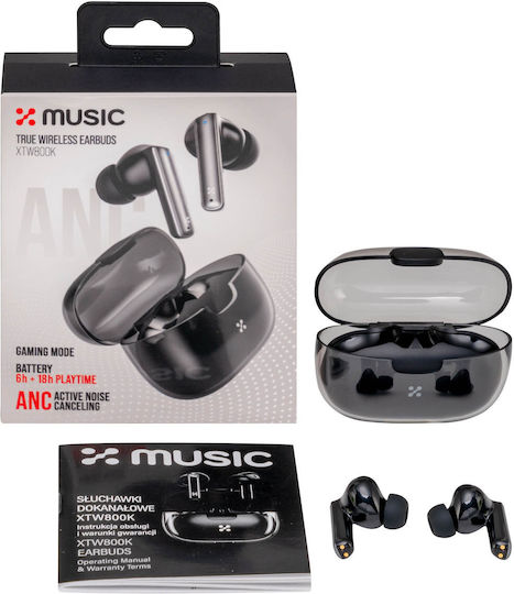 XTW800K In-ear Bluetooth Handsfree Earphones with Sweat Resistance and Charging Case Black view 2