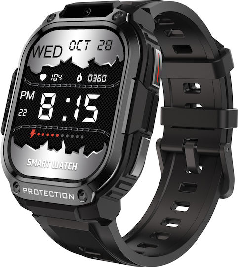 Smartwatch Idealstore Easysims2 2.13 Inch Amoled Display Camera Android 8.1 Gps Glonass Compass 4g Calling 1000 Mah Battery Nano Sim Heart Rate Monitor Spo2 Magnetic Charging Quad-core Processor Black Silicone Strap