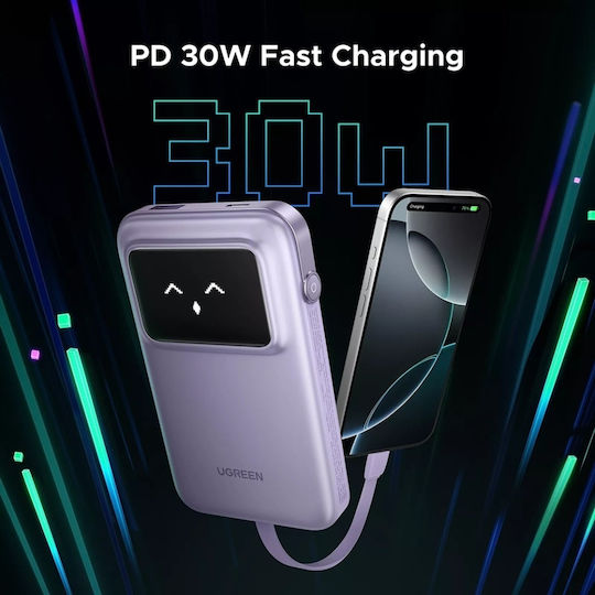 Ugreen Uno Power Bank 10000mAh 30W with USB-A Port and USB-C Port Power Delivery Purple view 4