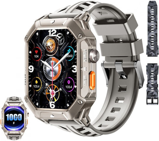 Oukitel BT80 Waterproof Smartwatch with Heart Rate Monitor (Gray) view 6