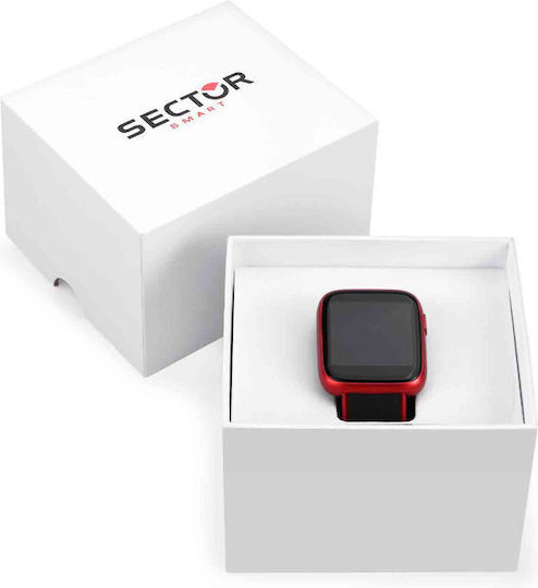 Sector S-04 Aluminium 40mm Smartwatch with Heart Rate Monitor (Red / Black) view 2
