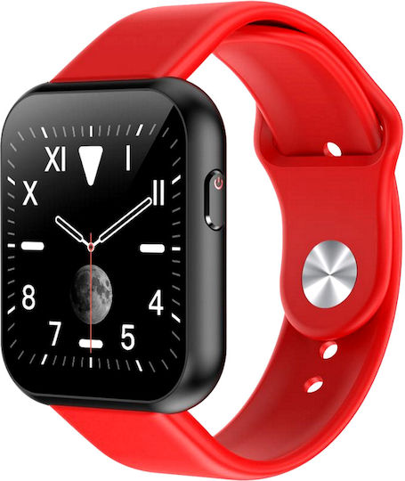 Smartwatch X6 Plus Idealstore Full Touch Screen 1.54 Inch Bluetooth Compatible Ios Android Fast Usb Charging Voice Assistant Built-in Speaker Heart Rate Monitoring Multi Sport Red