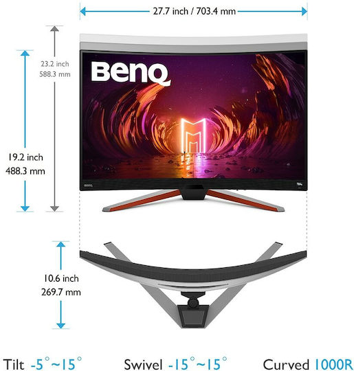 BenQ Mobiuz EX3210R VA Curved Gaming Monitor 31.5" QHD 2560x1440 165Hz view 4