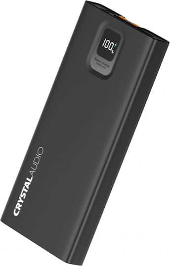 Crystal Audio PBK8 Power Bank 10000mAh 20W with USB-A Port and USB-C Port Power Delivery Black view 1
