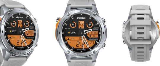 Zeblaze Stratos 2 Ultra Stainless Steel 52mm Waterproof Smartwatch with Heart Rate Monitor (Silver) view 3