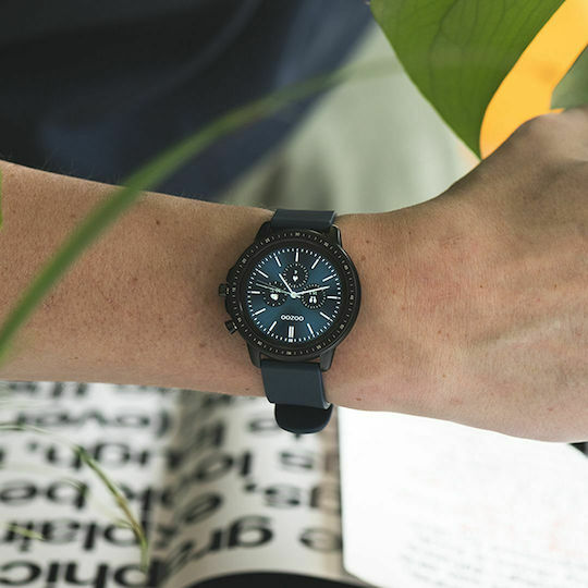 Oozoo Q00332 45mm Smartwatch with Heart Rate Monitor (Black / Blue) view 3