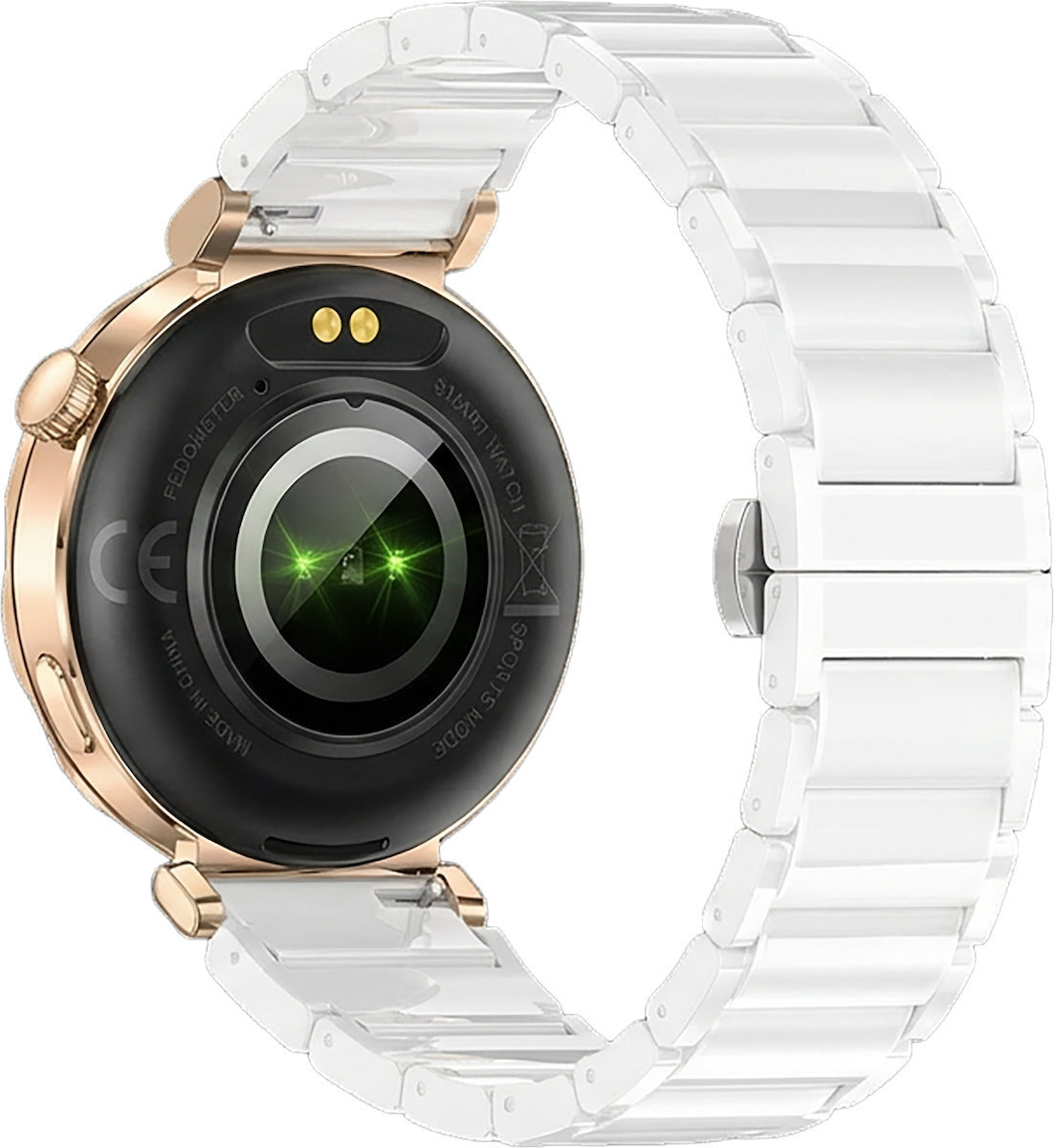 Luna Ceramic 39mm Smartwatch with Heart Rate Monitor White view 9
