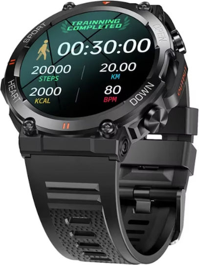 46mm Smartwatch with Heart Rate Monitor (Black) vue 4