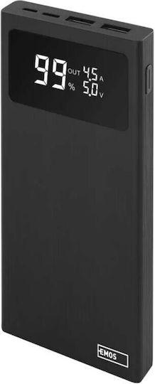 Emos B0531B Power Bank 10000mAh 22.5W with 2 USB-A Ports and USB-C Port Black