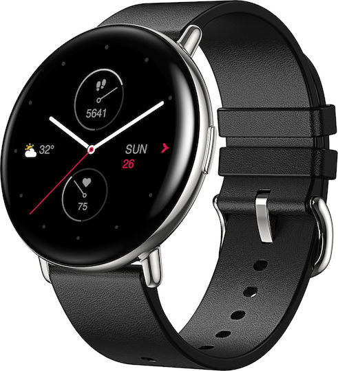 Zepp E Circle Stainless Steel Waterproof Smartwatch with Heart Rate Monitor (Polar Night Black) view 2