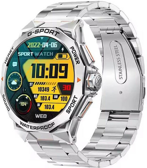 Microwear K62 Smartwatch with Heart Rate Monitor (Silver Steel) view 1