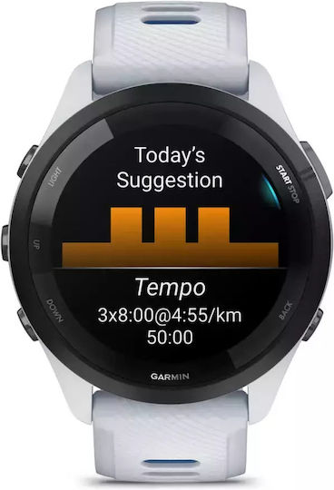 Garmin Forerunner 265 Waterproof Smartwatch with Heart Rate Monitor (Whitestone/Tidal Blue) view 2
