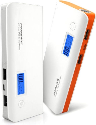 Pineng PN-968 Power Bank 10000mAh with 2 USB-A Ports Silver view 5