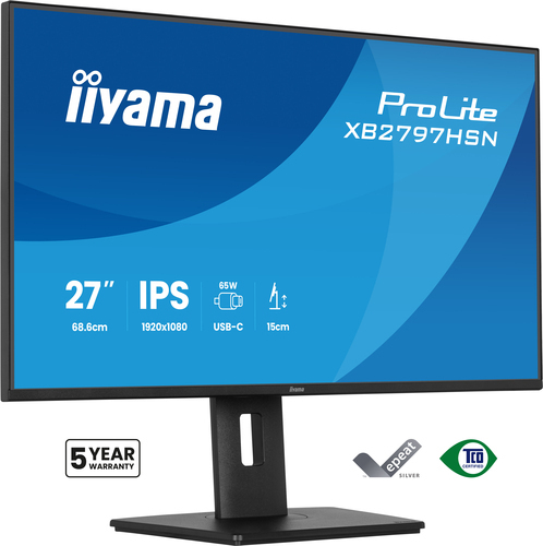 Iiyama XB2797HSN-B1 Monitor 27" FHD 1920x1080 with 4ms Response Time GTG