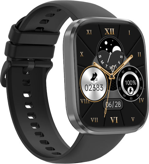 Naxius NXSTC-33 Smartwatch with Heart Rate Monitor (Black) view 3