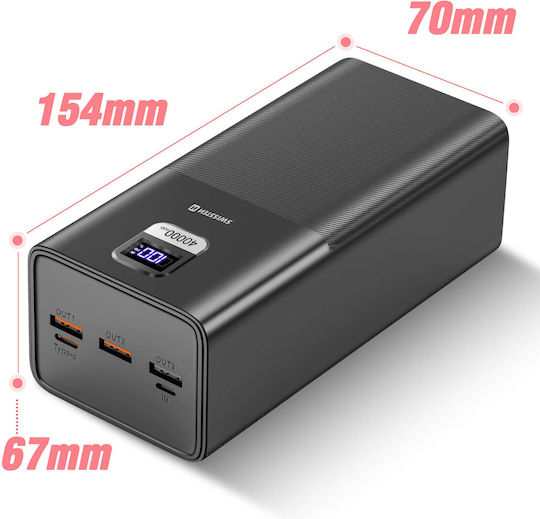 Swissten Power Bank 40000mAh 100W with 3 USB-A Ports and USB-C Port Quick Charge 3.0 Black view 4