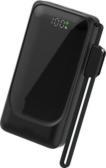 XO PR282 Power Bank 10000mAh 22.5W with USB-A Port and USB-C Port Black view 3