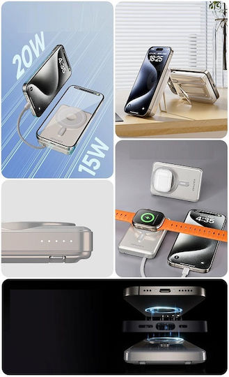 Awei P92K MagSafe Power Bank 10000mAh 20W Silver view 5