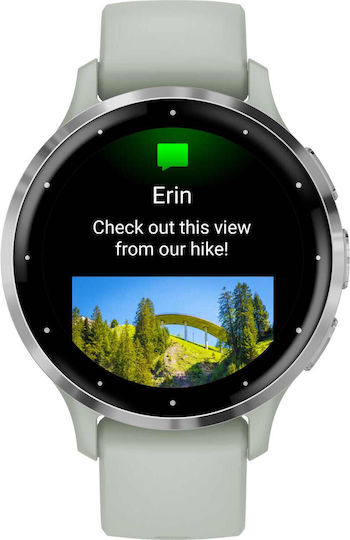 Garmin Venu 3S 41mm Waterproof Smartwatch with Heart Rate Monitor (Silver Stainless Steel Bezel with Sage Gray Case and Silicone Band) view 4