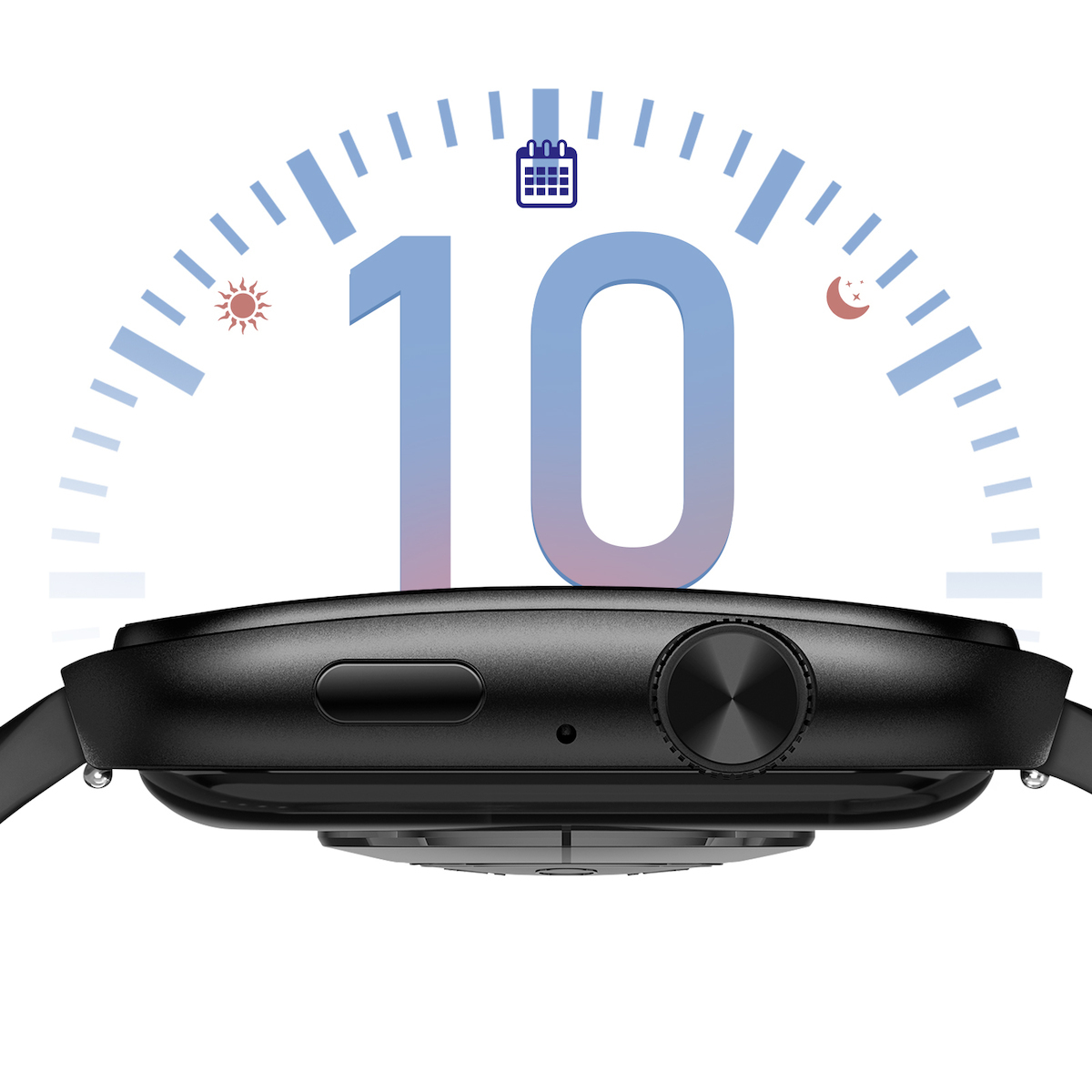 Akashi Connected 42mm Smartwatch with Heart Rate Monitor (Black) view 4