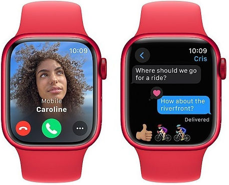 Apple Watch Series 9 Cellular Aluminium 41mm Waterproof with eSIM and Heart Rate Monitor ((PRODUCT)RED Sport Band (S/M)) view 4