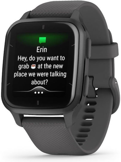 Garmin Venu Sq 2 Aluminium 40mm Waterproof Smartwatch with Heart Rate Monitor (Slate Aluminium Bezel with Shadow Grey Case and Silicone Band) view 4